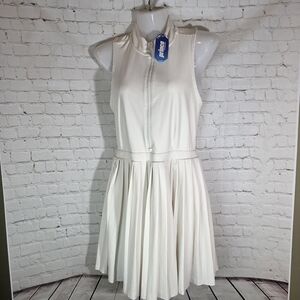 NWT Prince Pickleball Quarter Zip Pleated Athletic Dress in "Cloud" Size M